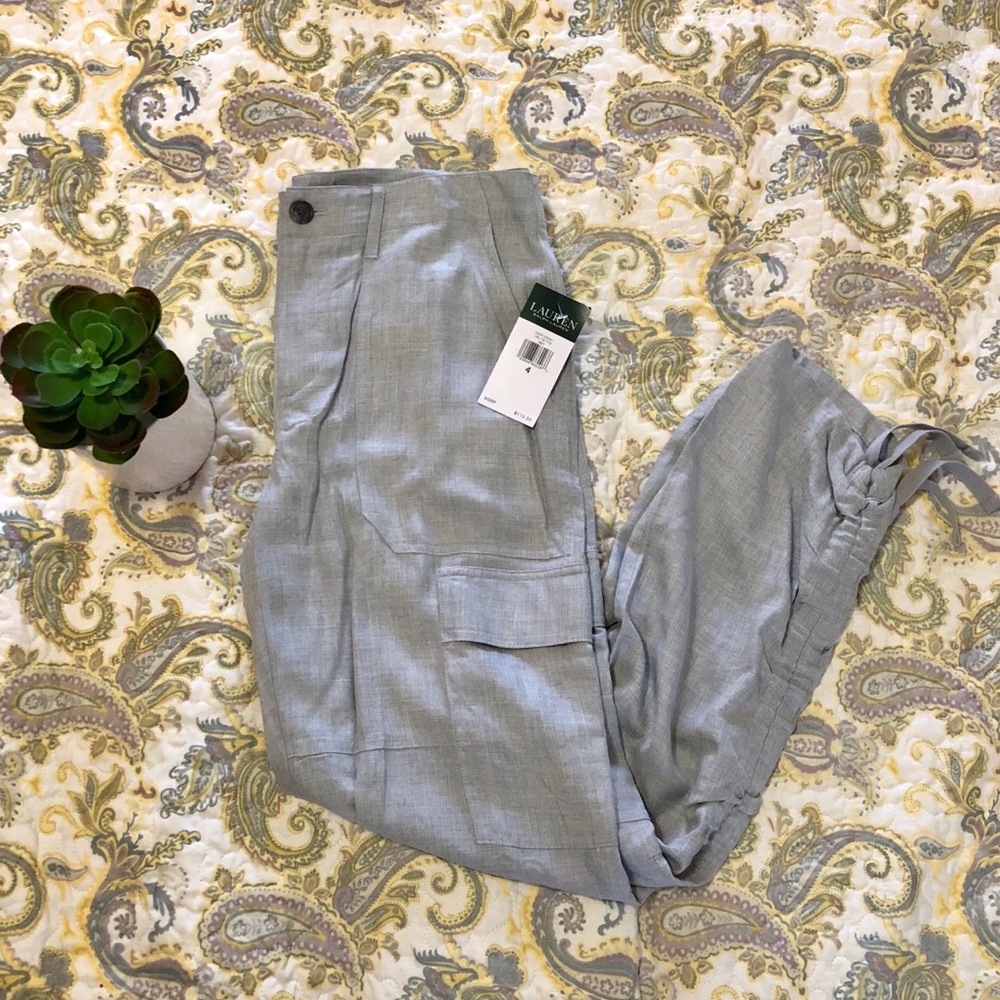 NWT Lauren Ralph Lauren Iliana Cargo Crop Pants, 4